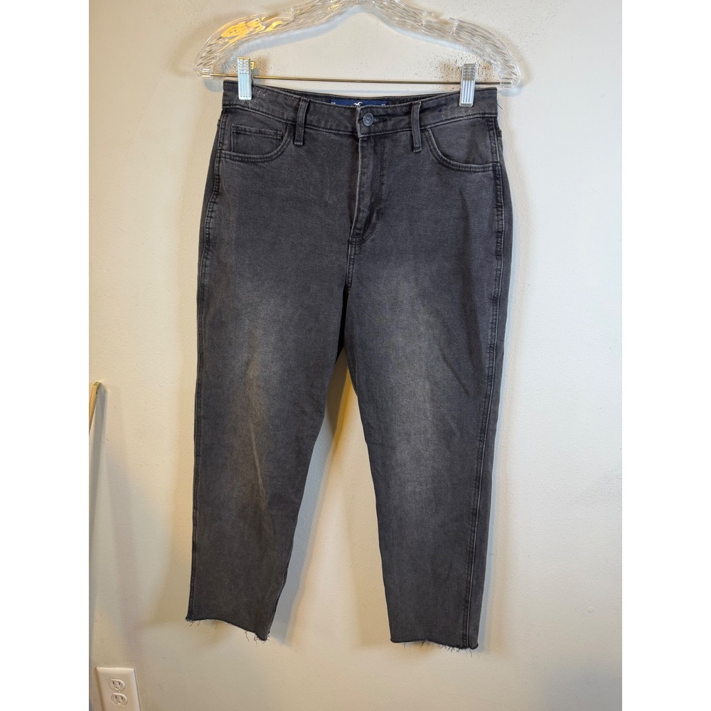 Hollister Womens Mom Jeans Ultra High Rise Faded Black Size 5S W27 L25